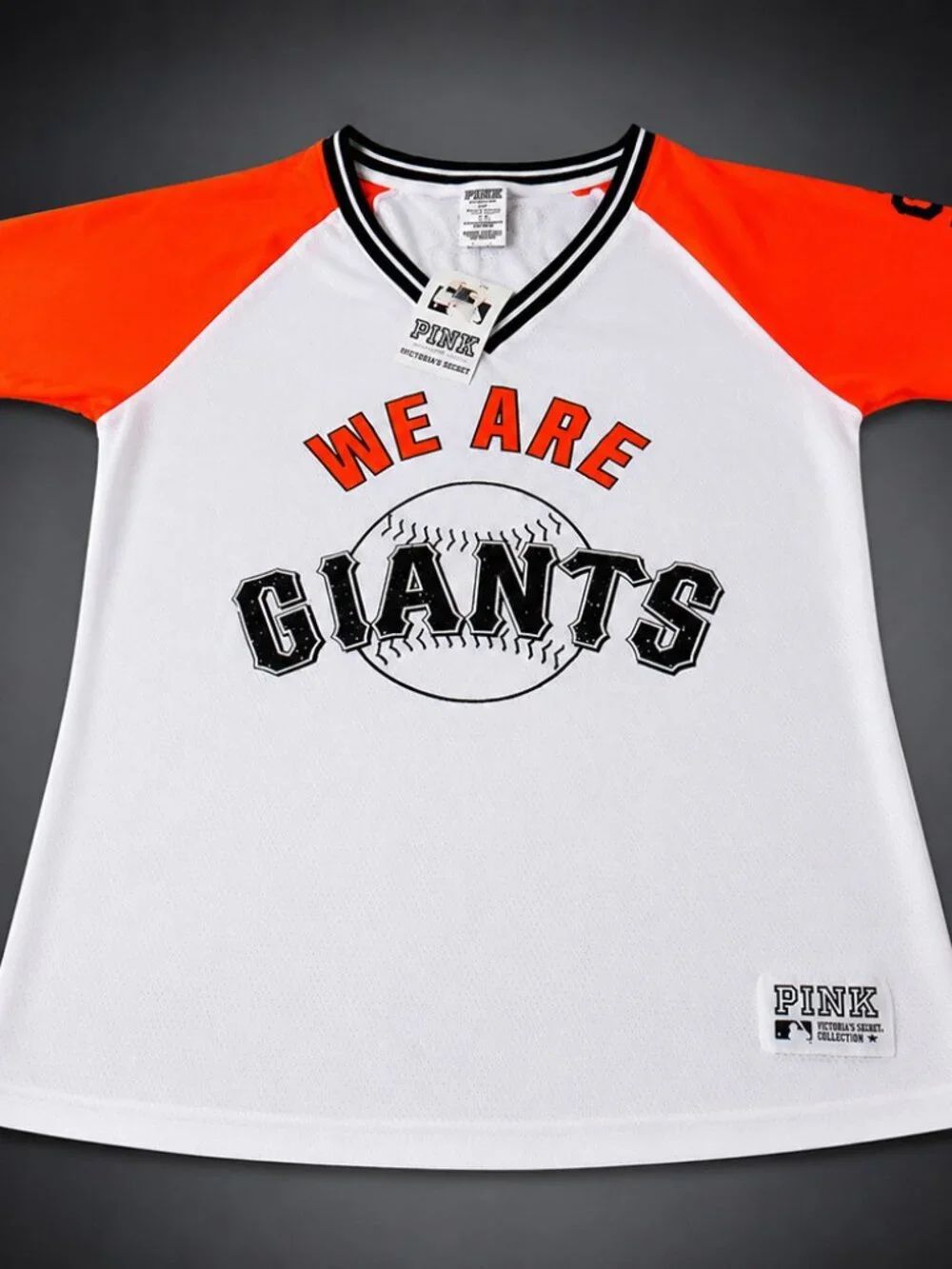 VS PINK x MLB San Francisco Giants Rhinestone Jersey Women's Large NWT